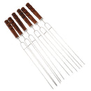 6pcs Stainless Steel BBQ Fork Barbecue Skewers Kebab Cooking Sticks Picnic,Reusable,NonSlip,for Shish Kebab Shrimp Chicken and Vegetables