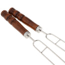6pcs Stainless Steel BBQ Fork Barbecue Skewers Kebab Cooking Sticks Picnic,Reusable,NonSlip,for Shish Kebab Shrimp Chicken and Vegetables