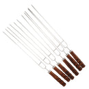 6pcs Stainless Steel BBQ Fork Barbecue Skewers Kebab Cooking Sticks Picnic,Reusable,NonSlip,for Shish Kebab Shrimp Chicken and Vegetables