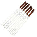 6pcs Stainless Steel BBQ Fork Barbecue Skewers Kebab Cooking Sticks Picnic,Reusable,NonSlip,for Shish Kebab Shrimp Chicken and Vegetables