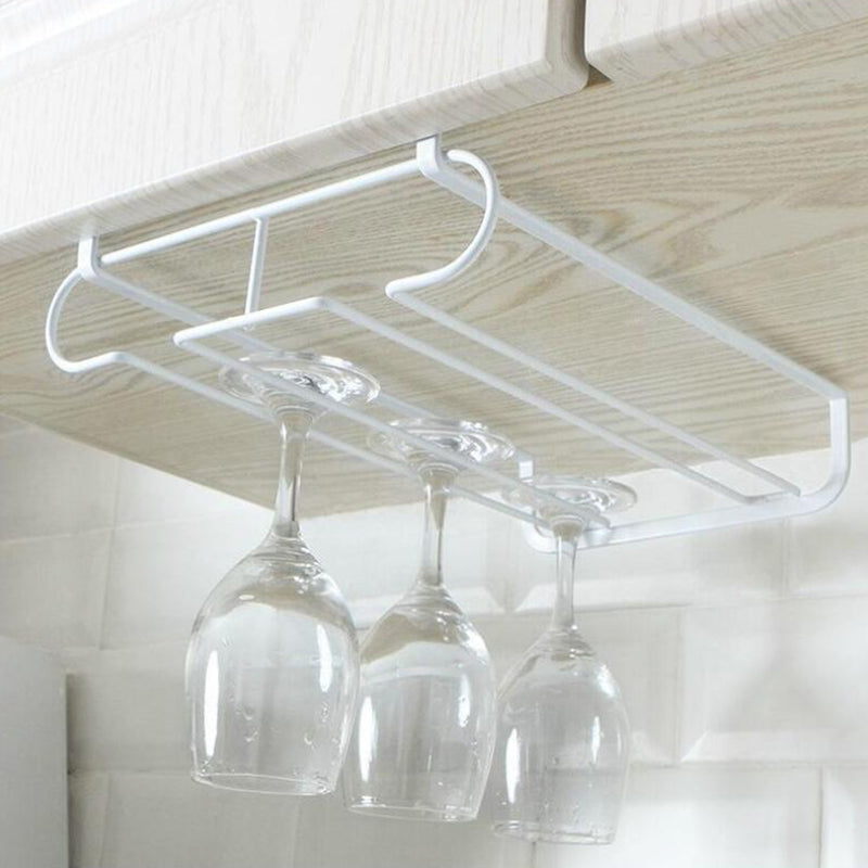 1 piece Stemware Glass Under Cabinet Shelf Wine Storage Rack Holder Hanger Dryer