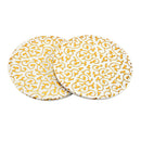 Gold Embossed Round Drink Cup Mat Leather Coasters for Wedding Party Gift
