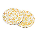 Gold Embossed Round Drink Cup Mat Leather Coasters for Wedding Party Gift