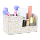 Gold PU Leather Pen Pencil Holder Stationery Container Desktop Organizer Mobile Phone/ Remote Control/ Card Holder Home Office Storage Box