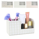 Gold PU Leather Pen Pencil Holder Stationery Container Desktop Organizer Mobile Phone/ Remote Control/ Card Holder Home Office Storage Box