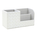 Beige PU Leather Desktop Organizer Pen Pencil Holder Makeup Brush Container Home Office Tool