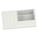 Beige PU Leather Desktop Organizer Pen Pencil Holder Makeup Brush Container Home Office Tool