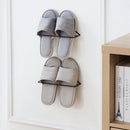 Shoe Organizer Wall Storage Holder Hanging Door Mounted Shelf Rack Black, This Slippers rack set is right for space saving and well organized your shoes