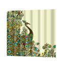 Bathroom Shower Curtain Green Peacock Extra Long With Rings 180 X 180cm (71''X71'') - Waterproof, Non Toxic, Eco-Friendly, No Chemical Odor, Rust Proof Grommets