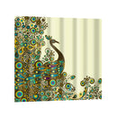 Bathroom Shower Curtain Green Peacock Extra Long With Rings 180 X 180cm (71''X71'') - Waterproof, Non Toxic, Eco-Friendly, No Chemical Odor, Rust Proof Grommets