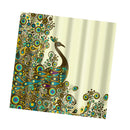 Bathroom Shower Curtain Green Peacock Extra Long With Rings 180 X 180cm (71''X71'') - Waterproof, Non Toxic, Eco-Friendly, No Chemical Odor, Rust Proof Grommets