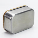 Portable Bento Lunch Box Stainless Steel Food Container Bamboo Lid Sushi Box