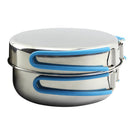 Portable Non Stick Camping Hiking Pots & Pans & Plates Cookware Set Lids