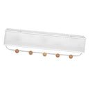 Multifunctional Home Storage Basket Wall Mount Rack Container with 5 Hooks