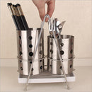 Stainless Chopsticks Cage Cutlery Storage Box Draining Rack Holder Silver