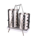 Stainless Chopsticks Cage Cutlery Storage Box Draining Rack Holder Silver
