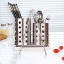 Stainless Chopsticks Cage Cutlery Storage Box Draining Rack Holder Silver