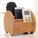 Desktop Storage Holder Bamboo Board Box Remote Control Bin Living Room,Handheld Electronic Devices & Media (Yellow) - Stock Your Home