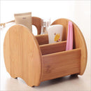 Desktop Storage Holder Bamboo Board Box Remote Control Bin Living Room,Handheld Electronic Devices & Media (Yellow) - Stock Your Home