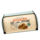 Iron Bread Box Kitchen Counter Storage Bin Food Container with Roll up Lid for Loaves, Homemade Bread, Pastries, Pancake, Cookies