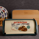 Iron Bread Box Kitchen Counter Storage Bin Food Container with Roll up Lid for Loaves, Homemade Bread, Pastries, Pancake, Cookies