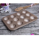 12-Cup Nonstick Madeleine Pan Baking Shell Mould Carbon Steel Madeleine Cake Pan