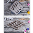 8 Cavity Non-stick Carbon Steel Mini Hotdog-shaped Cake Pan, Bread Mold for Oven Baking