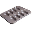 8 Cavity Non-stick Carbon Steel Mini Hotdog-shaped Cake Pan, Bread Mold for Oven Baking