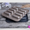 8 Cavity Non-stick Carbon Steel Mini Hotdog-shaped Cake Pan, Bread Mold for Oven Baking