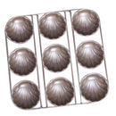 9-Cup Nonstick Madeleine Pan Baking Shell Mould Madeleine Cake Pan, Madeleine Bake Sheet, 24x24x2.8cm