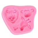 Silicone Fondant Cake Mould Pudding Pizza Chocolate Giraffe Monkey Lion Mold Baking DIY Sugarcraft Tool