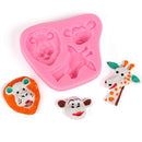 Silicone Fondant Cake Mould Pudding Pizza Chocolate Giraffe Monkey Lion Mold Baking DIY Sugarcraft Tool