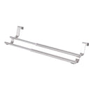 Expandable Towel Rack Hanger Over Door Double Bar Shelf for Kitchen Bathroom Cabinet Cupboard