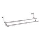 Expandable Towel Rack Hanger Over Door Double Bar Shelf for Kitchen Bathroom Cabinet Cupboard