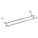 Expandable Towel Rack Hanger Over Door Double Bar Shelf for Kitchen Bathroom Cabinet Cupboard