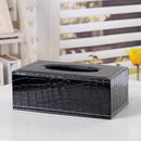 Crocodile Print Napkin Holder Leather Tissue Box Car Paper Storage Container 9.84x5.51x3.74 inch