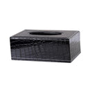 Crocodile Print Napkin Holder Leather Tissue Box Car Paper Storage Container 9.84x5.51x3.74 inch