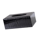 Crocodile Print Napkin Holder Leather Tissue Box Car Paper Storage Container 9.84x5.51x3.74 inch