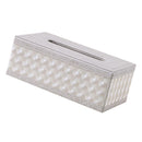 Tissue Box Dispenser Case Napkin Holder Home Office Car Accessory White Grid, Stylish Home Decoration 9.84x5.51x3.74 inch