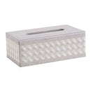 Tissue Box Dispenser Case Napkin Holder Home Office Car Accessory White Grid, Stylish Home Decoration 9.84x5.51x3.74 inch
