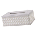 Tissue Box Dispenser Case Napkin Holder Home Office Car Accessory White Grid, Stylish Home Decoration 9.84x5.51x3.74 inch