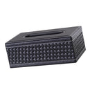 Kitchen Napkin Holder Livingroom Decor Black Knit Leather Tissue Dispenser, Stylish Home Decoration 9.84x5.51x3.74 inch