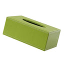 Kitchen Bathroom Rack Napkin Box Tissue Case Green Leather Dispenser, Stylish Home Decoration 9.84x5.51x3.74 inch