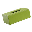 Kitchen Bathroom Rack Napkin Box Tissue Case Green Leather Dispenser, Stylish Home Decoration 9.84x5.51x3.74 inch