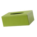 Kitchen Bathroom Rack Napkin Box Tissue Case Green Leather Dispenser, Stylish Home Decoration 9.84x5.51x3.74 inch