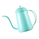 Coffee Pot Stainless Infuser Hand Drip Narrow Spout Kettle 700ml Mint Green for Blooming and Leaf Tea as Teakettle