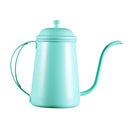 Coffee Pot Stainless Infuser Hand Drip Narrow Spout Kettle 700ml Mint Green for Blooming and Leaf Tea as Teakettle