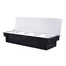 4 Compartment Condiment Server Caddy Removable Dishes Plastic Box Tray Great For Spices, Sauces, Dressings, Fruits, Picnic & BBQ, Kitchen Outdoor Use