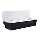 4 Compartment Condiment Server Caddy Removable Dishes Plastic Box Tray Great For Spices, Sauces, Dressings, Fruits, Picnic & BBQ, Kitchen Outdoor Use