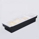 4 Compartment Condiment Server Caddy Removable Dishes Plastic Box Tray Great For Spices, Sauces, Dressings, Fruits, Picnic & BBQ, Kitchen Outdoor Use